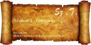Szabari Taksony névjegykártya